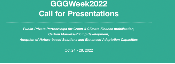 Global Green Growth Week 2022, Oct 24-28, pre COP27 event.