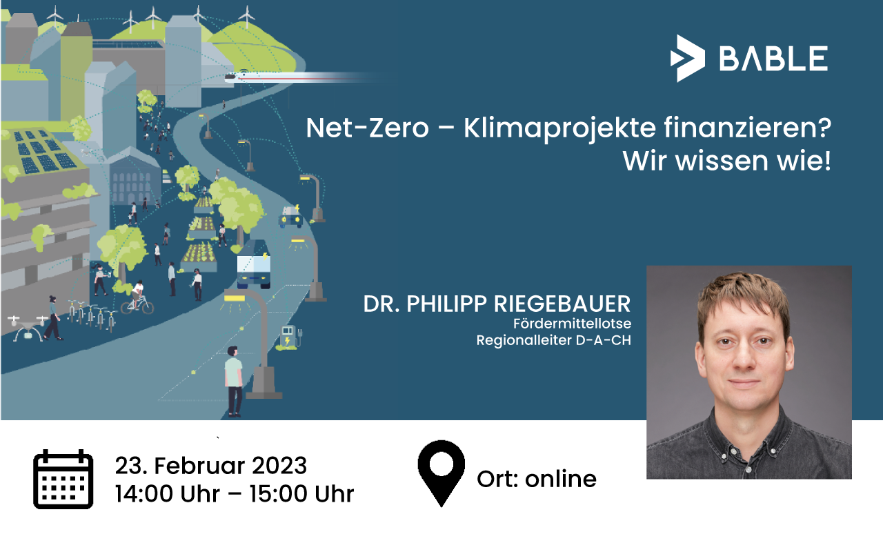 Online seminar "Net-Zero - Financing climate projects? We know how!"