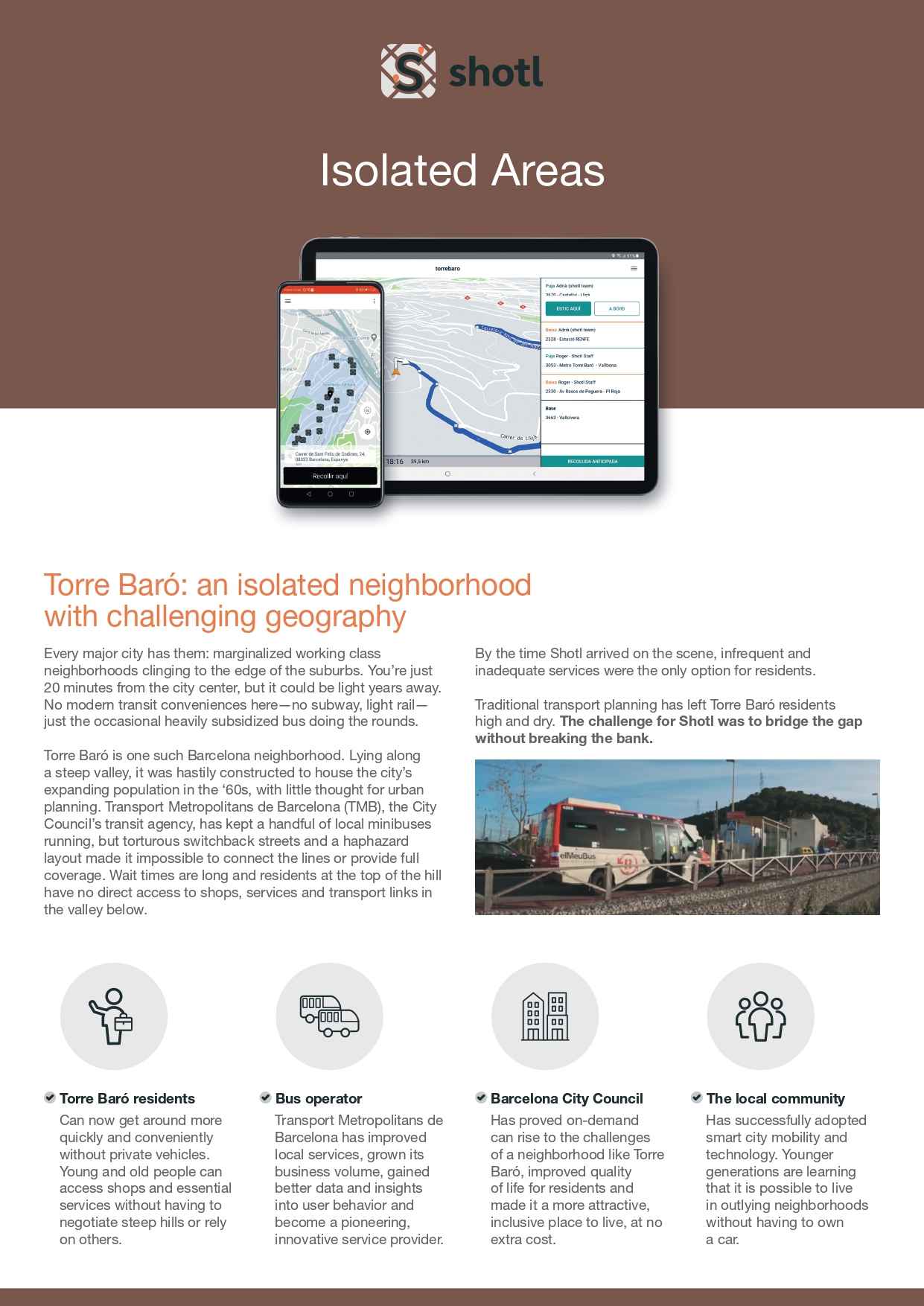 Un servicio de movilidad a la carta para Torre Baró: un barrio aislado con geografías difíciles