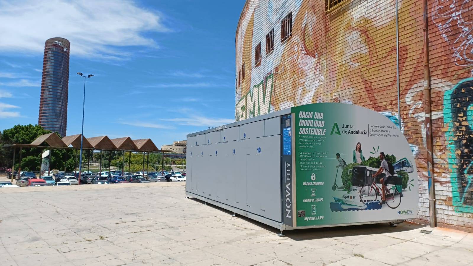 Secure bicycle parking in Huelva and Seville
