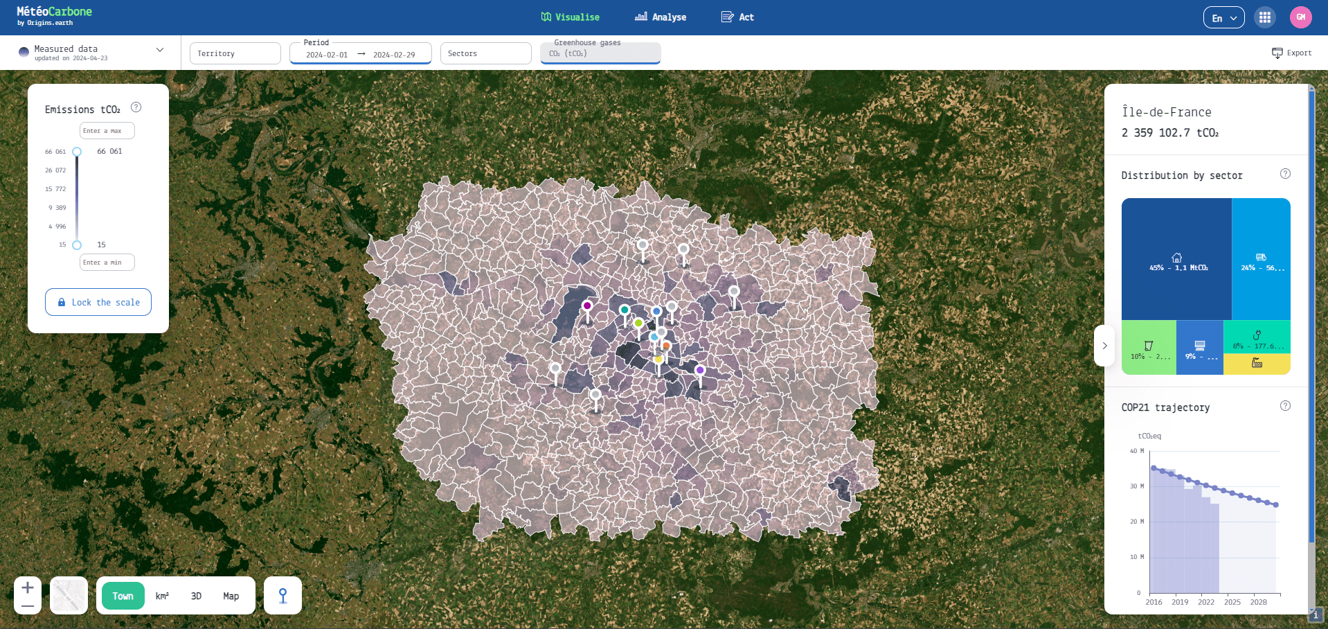 Paris CO2 measurement and monitoring network: Meteocarbone